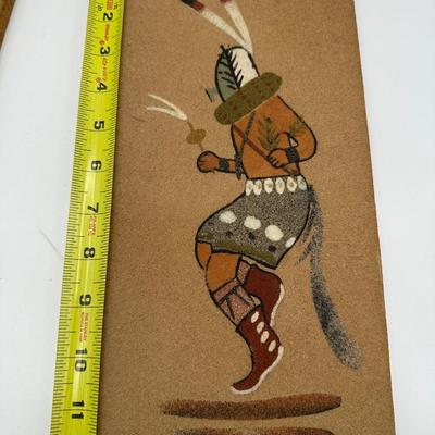 Pair of Vintage Indonesian Sand Art Panels – Tribal Dancer & Shaman Wall Decor
