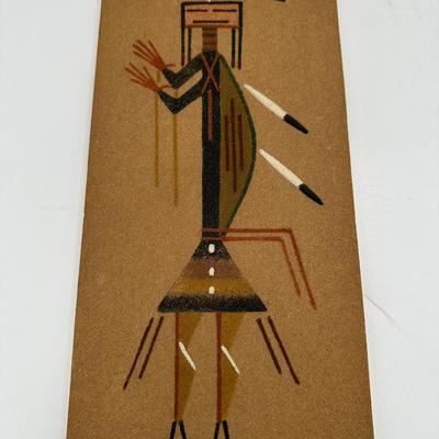 Pair of Vintage Indonesian Sand Art Panels – Tribal Dancer & Shaman Wall Decor