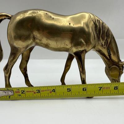 Brass Grazing Horse Figurine