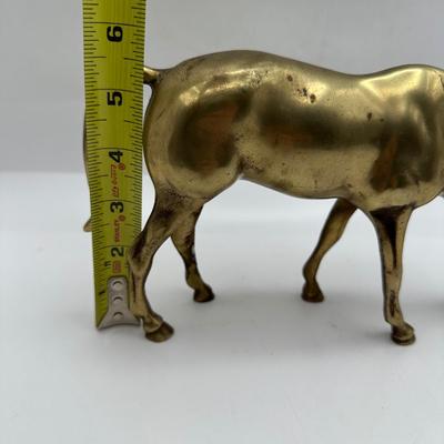 Brass Grazing Horse Figurine