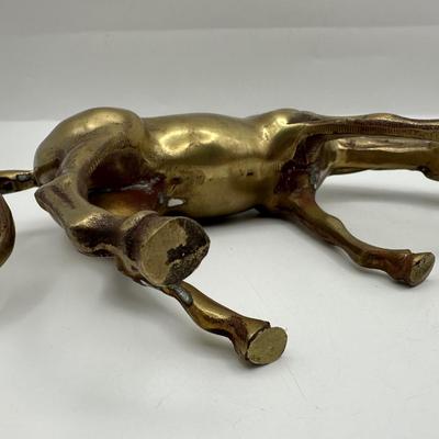 Brass Grazing Horse Figurine