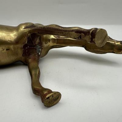 Brass Grazing Horse Figurine