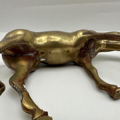 Brass Grazing Horse Figurine