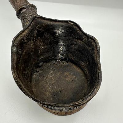 Indonesian Bronze Ritual Ladle with Carved Handle