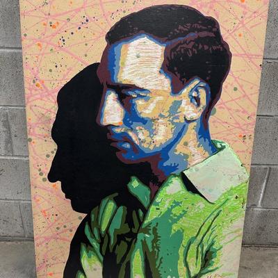 Buster Keaton Original Portrait on Wood Panel
