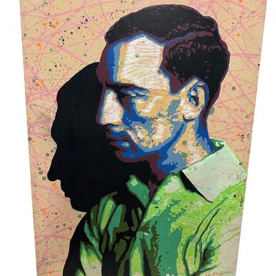 Buster Keaton Original Portrait on Wood Panel