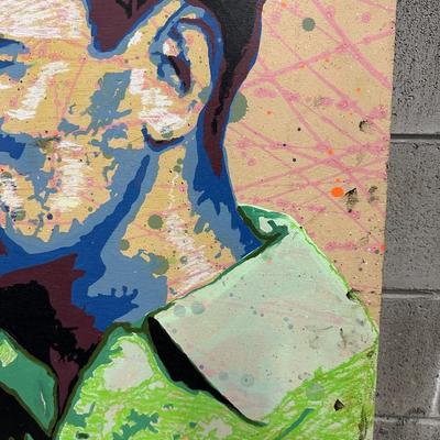 Buster Keaton Original Portrait on Wood Panel