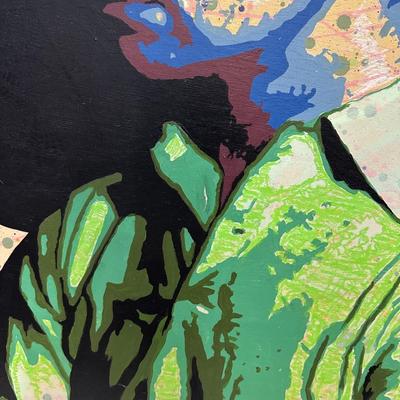 Buster Keaton Original Portrait on Wood Panel