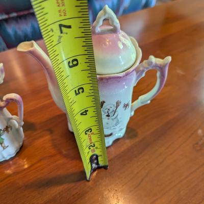 Antique Child's Tea Set Porcelain Transferware Possibly German (DR)