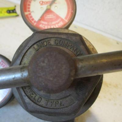 Vintage OXWELD Acetylene Gauges Union Carbide Linde Company (TR)