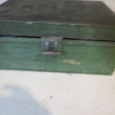 Antique Metal Box With Shoe Cleaning Supplies (TR)