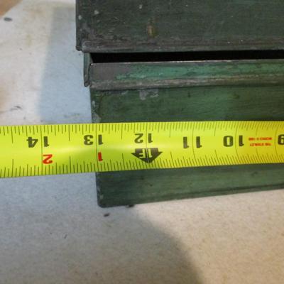 Antique Metal Box With Shoe Cleaning Supplies (TR)