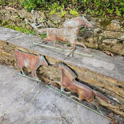 Three Vintage Copper Weathervanes (G-JS)