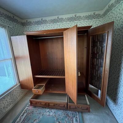 Spanish Colonial Style Solid Wood Armoire Wardrobe (PBN-RG)