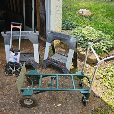 Pair Stanley Fat Max Sawhorses, Heavy Duty Hand Truck & More. (G-JS)
