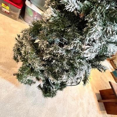Lot 70 Very large flocked tree, lighted