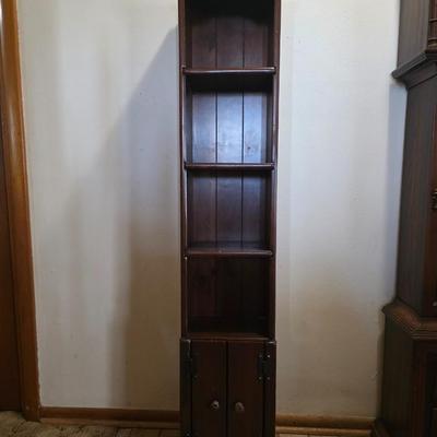 Brown book shelf