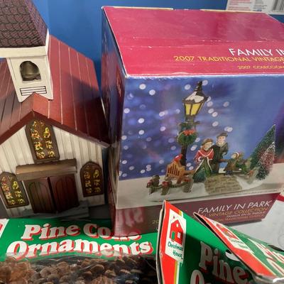 Box of Christmas items