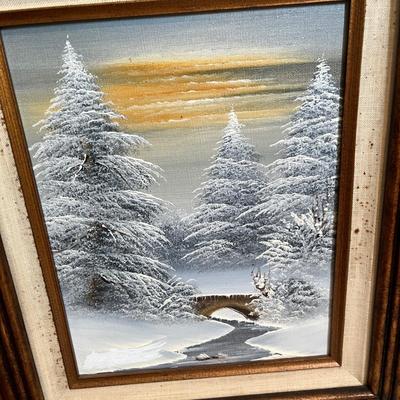 Lot 82 Vintage signed print & Oil painting