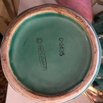 Vintage Napco coffee pitcher w/5 cups and mirror tray lot