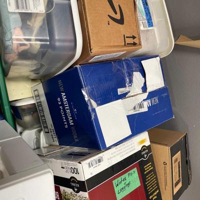 Organizers and boxes of clothes