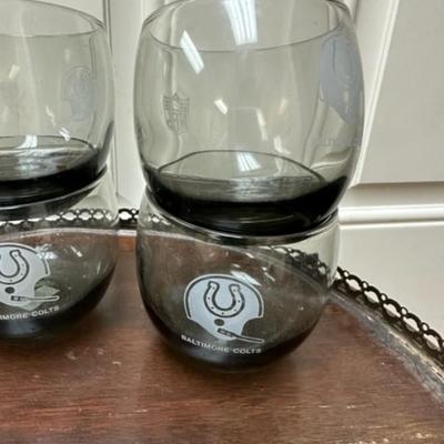 Set of 6 Baltimore Colts Vintage collectable cocktail glasses