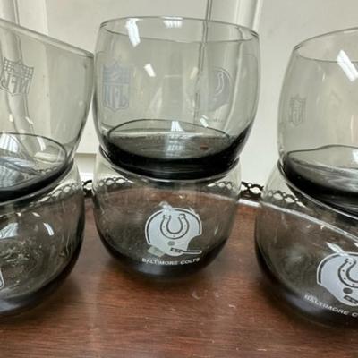 Set of 6 Baltimore Colts Vintage collectable cocktail glasses