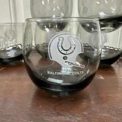 Set of 6 Baltimore Colts Vintage collectable cocktail glasses