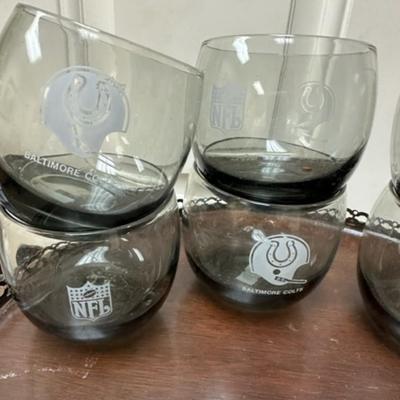 Set of 6 Baltimore Colts Vintage collectable cocktail glasses