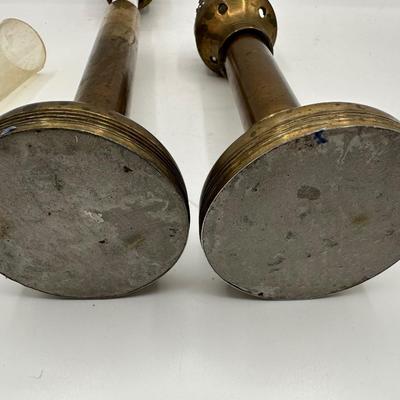 Vintage Brass Spring Loaded Candle Stick Holders - Two Pairs