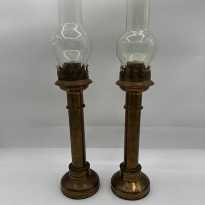 Vintage Brass Spring Loaded Candle Stick Holders - Two Pairs
