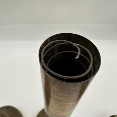 Vintage Brass Spring Loaded Candle Stick Holders - Two Pairs