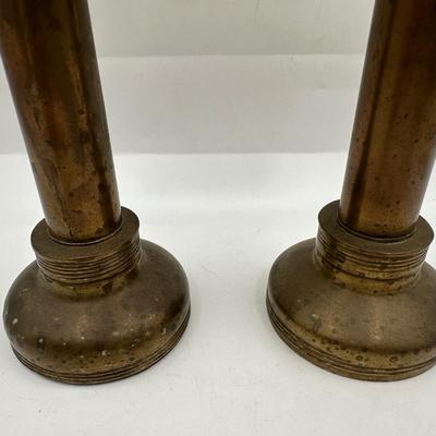 Vintage Brass Spring Loaded Candle Stick Holders - Two Pairs