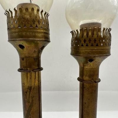 Vintage Brass Spring Loaded Candle Stick Holders - Two Pairs