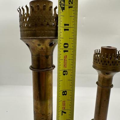 Vintage Brass Spring Loaded Candle Stick Holders - Two Pairs