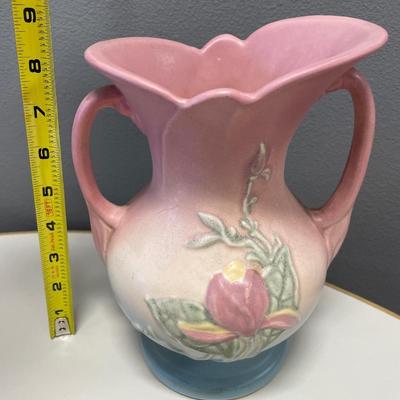 Hull pottery pink & blue flower vase