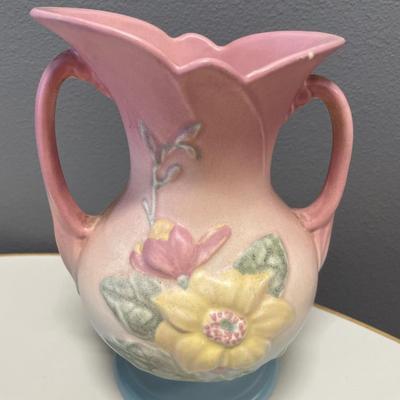 Hull pottery pink & blue flower vase