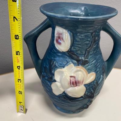 Roseville blue pottery vase