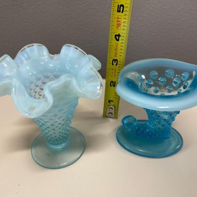 Small aqua glass items