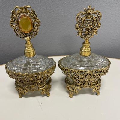 2 fancy perfume bottles