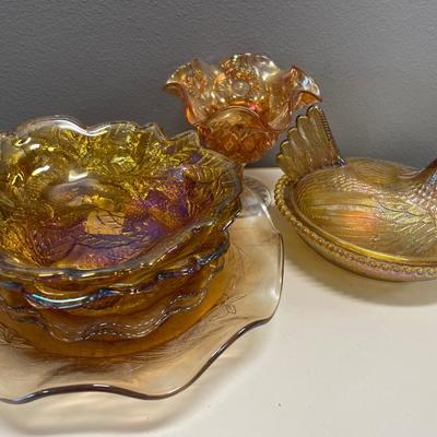 Amber glass items