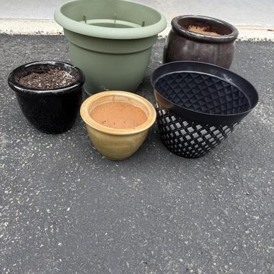 Lot of planters and pots