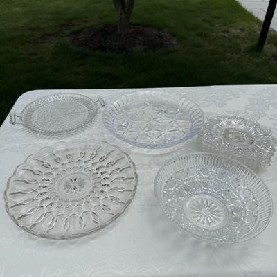 Lot of 5 beautiful entertaining glass and crystal pieces
