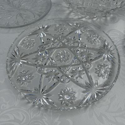 Lot of 5 crystal and glass bowls and platters
