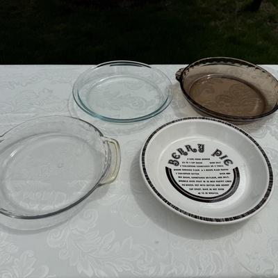 Four pie dishes