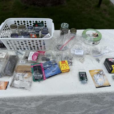 Large lot of nails, screws, fasteners, hooks and much more!