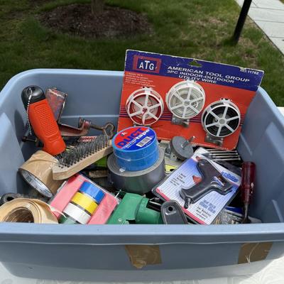 Lot of miscellaneous tools, tapes, glue gun and more!