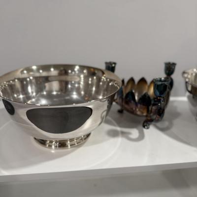Three beautiful silver pieces including candelabra