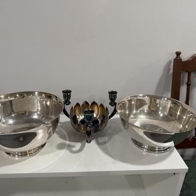 Three beautiful silver pieces including candelabra
