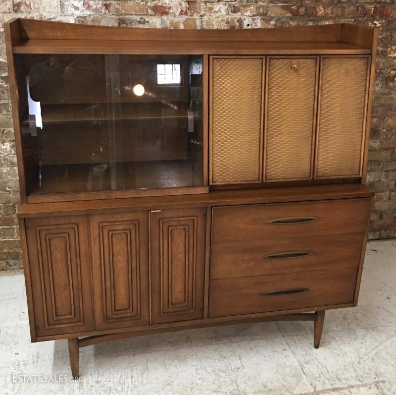 Broyhill Sculptra Buffet Credenza China Cabinet Drop Front